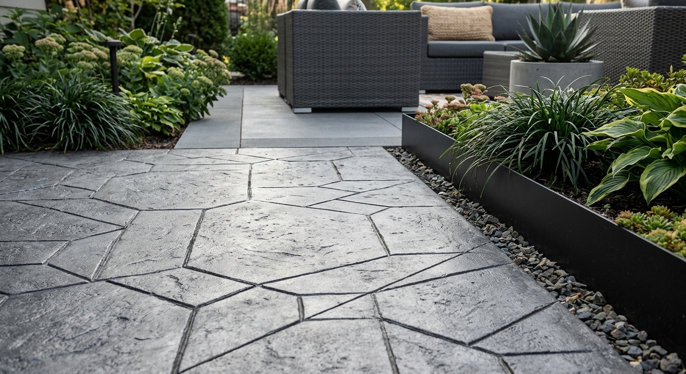 Stamped concrete patio